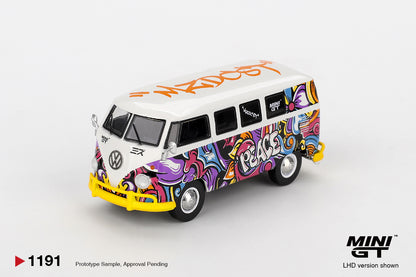 Mini GT 1/64 Volkswagen T1 Microbus Mizu Design White - MGT01191