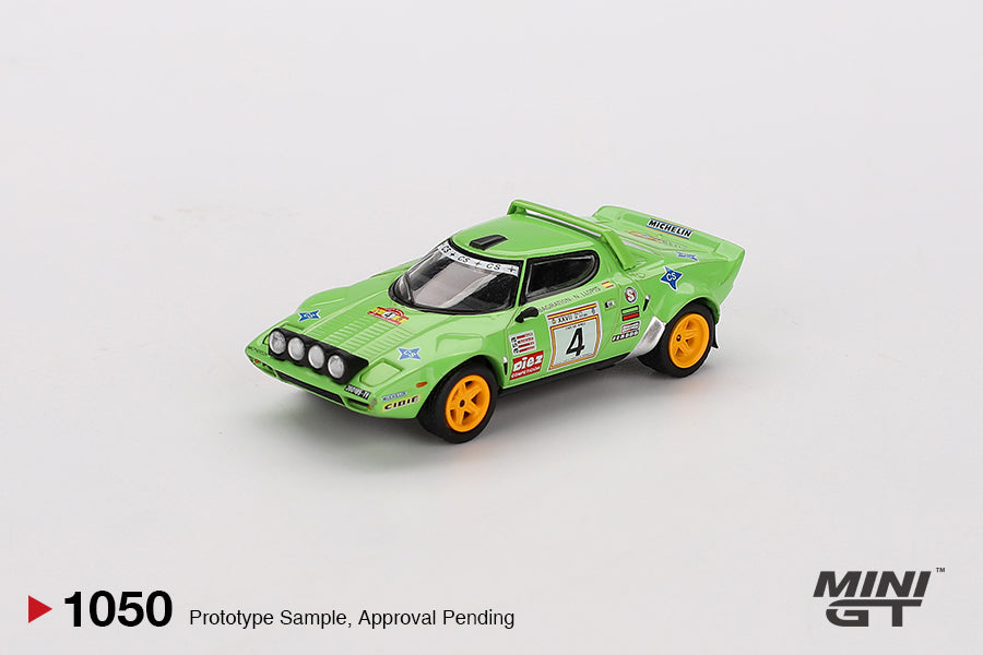 Mini GT 1/64 Lancia Stratos HF #4 1979 Spanish Rally Champion Green - MGT01050