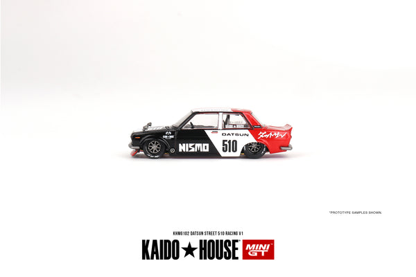 Mini GT x Kaido house 1/64 Datsun Street 510 Racing V1 black & Red