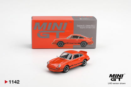 Mini GT 1/64 Porsche 911 Carrera RS 2.7 Tangerine with Black Livery Orange - MGT01142