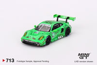 Mini GT 1/64 Porsche 911 GT3 R #80 GTD AO Racing 2023 IMSA Sebring 12 Hrs Green