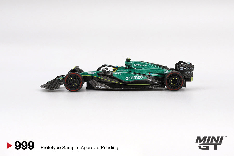 Mini GT 1/64 Aston Martin AMR24 #14 2024 F1 2024 Bahrain GP Fernando Alonso Green - MGT00999 - Damaged Box