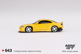 Mini GT 1/64 Nissan Silvia (S15) Rocket Bunny Bronze Yellow - Damaged Box