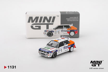 Mini GT 1/64 Lancia Delta HF Integrale Evoluzione #1 1993 Rallye Monte-Carlo White - MGT01131