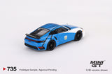 Mini GT 1/64 Porsche 911 Turbo S Safety Car 2023 IMSA Daytona 24 Hrs Blue & White