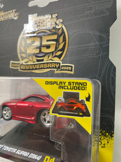 Muscle Machines 1/64 25th Anniversary 1995-97 Toyota Supra (MK4) Red #04 - 15536-15573 - Damaged Box