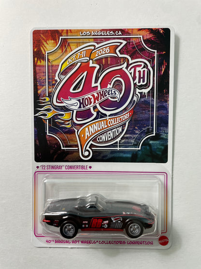 Hot Wheels 1/64 40th Annual Collector Convention Los Angeles Dinner '72 Corvette Stingray Convertible Black - JKC04-0910
