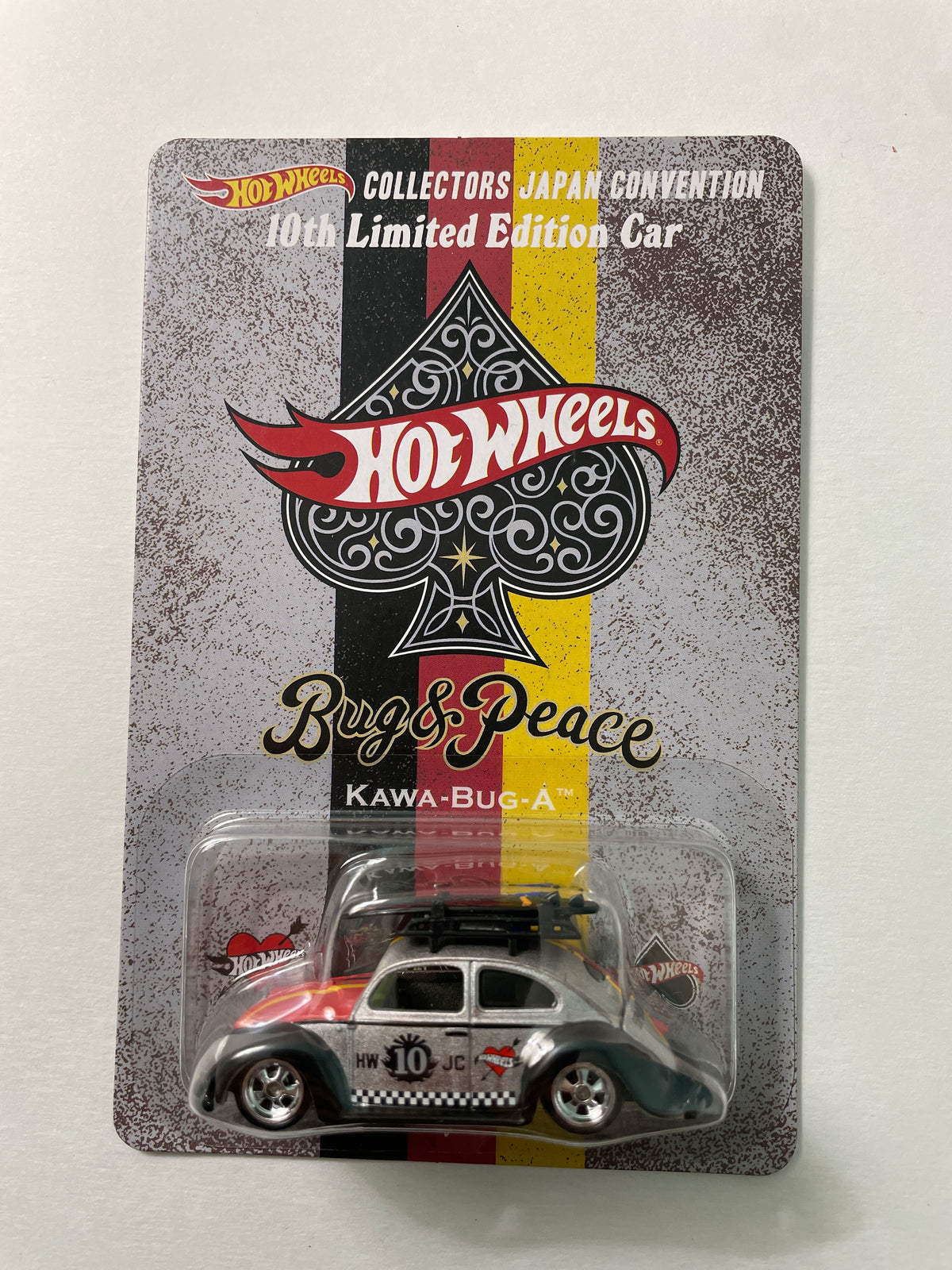 Hot Wheels 1/64 Japan Convention Left Facing Volkswagen Beetle Kawa-Bug-A Black/ Silver - JCP40-Z210 HT