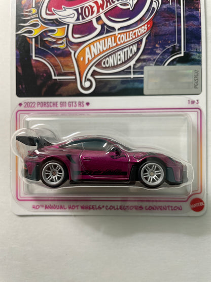 Hot Wheels 1/64 40th Annual Collectors Convention Los Angeles 2022 Porsche 911 GT3 RS Low Number #262 Pink - JKC02-0910