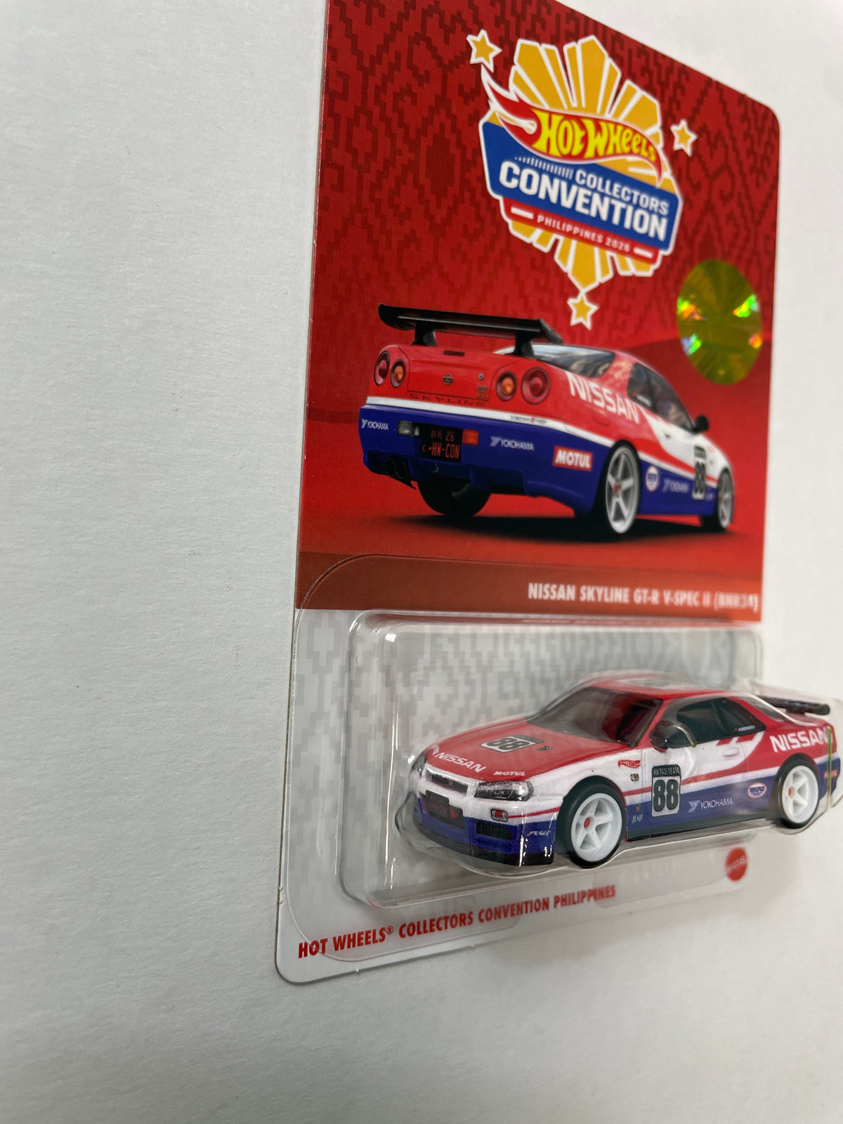 Hot Wheels 1/64 Collectors Convention Philippines 2026 Set Of 2 Nissan Skyline GT-R V-Spec II (BNR34) #182 Red/ Blue - JKC11-0910