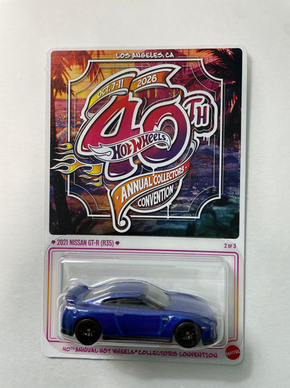 Hot Wheels 1/64 40th Annual Collectors Convention Los Angeles 2021 Nissan GT-R (R35) Blue - JKC03-0910
