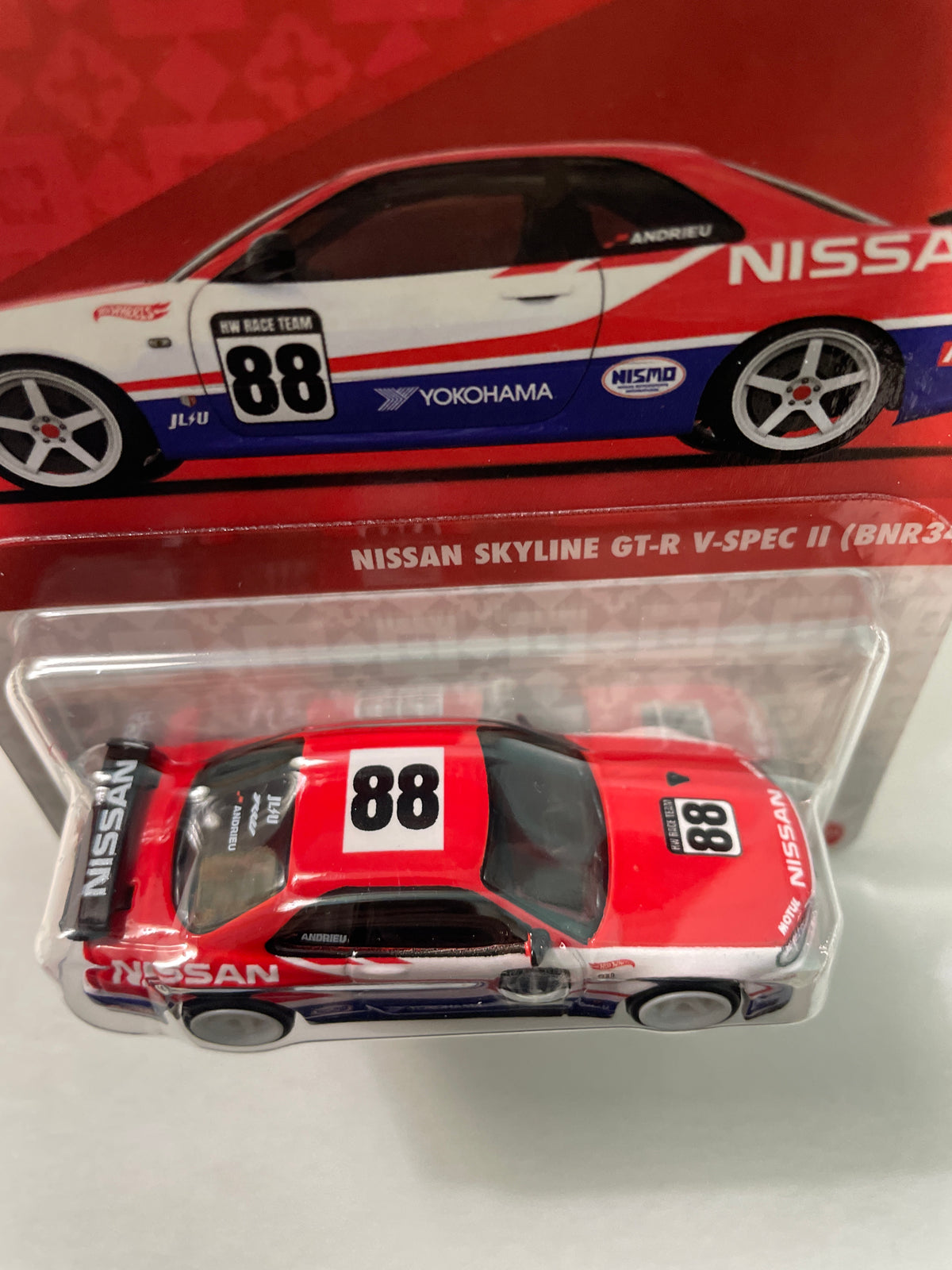 Hot Wheels 1/64 1st Annual Collectors Convention Singapore 2026 Nissan Skyline GT-R V-Spec II (BNR34) #599 Red / Blue - JKC12-0910