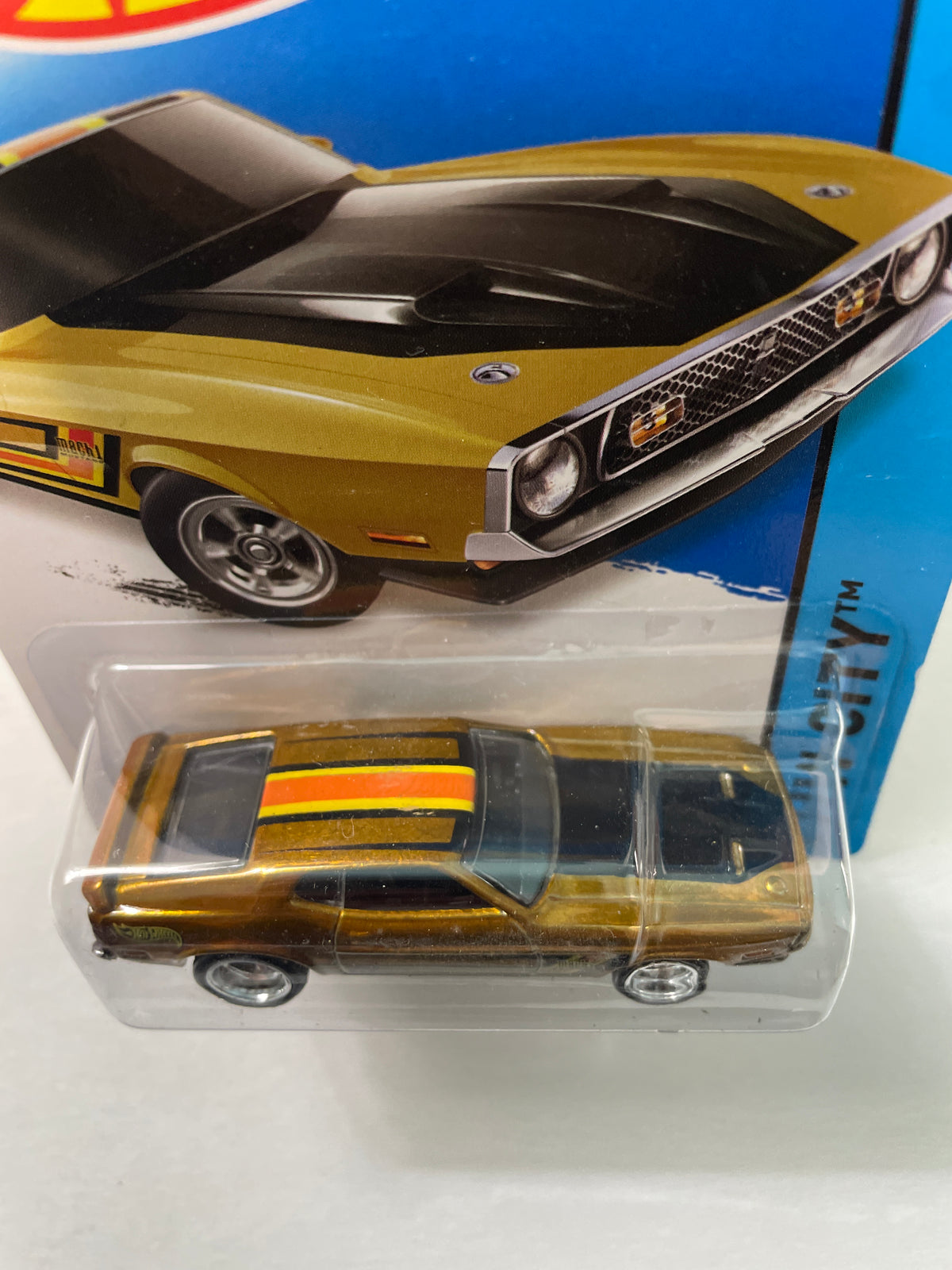 Hot Wheels 1/64 Super Treasure Hunt 1971 Ford Mustang Mach 1 Gold - BFF33-09BOD