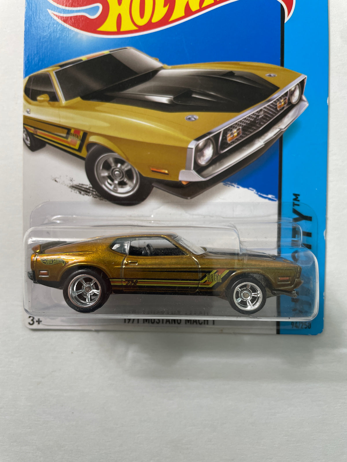 Hot Wheels 1/64 Super Treasure Hunt 1971 Ford Mustang Mach 1 Gold - BFF33-09BOD