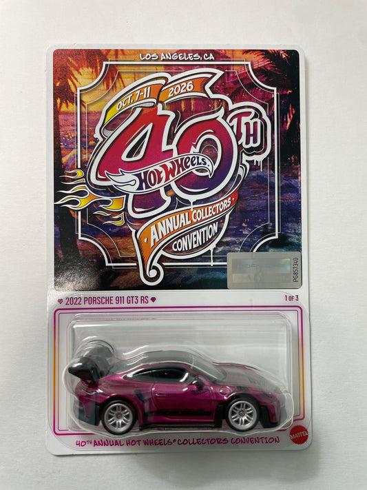 Hot Wheels 1/64 40th Annual Collectors Convention Los Angeles 2022 Porsche 911 GT3 RS Pink - JKC02-0910