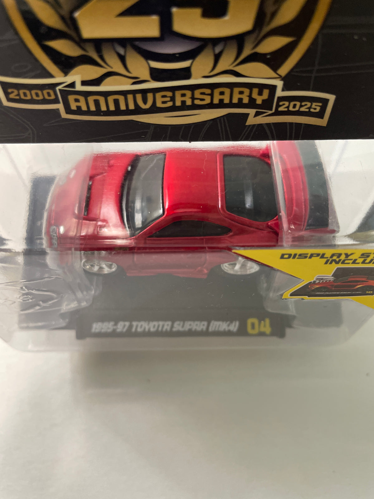 Muscle Machines 1/64 25th Anniversary 1995-97 Toyota Supra (MK4) Red #04 - 15536-15573 - Damaged Box