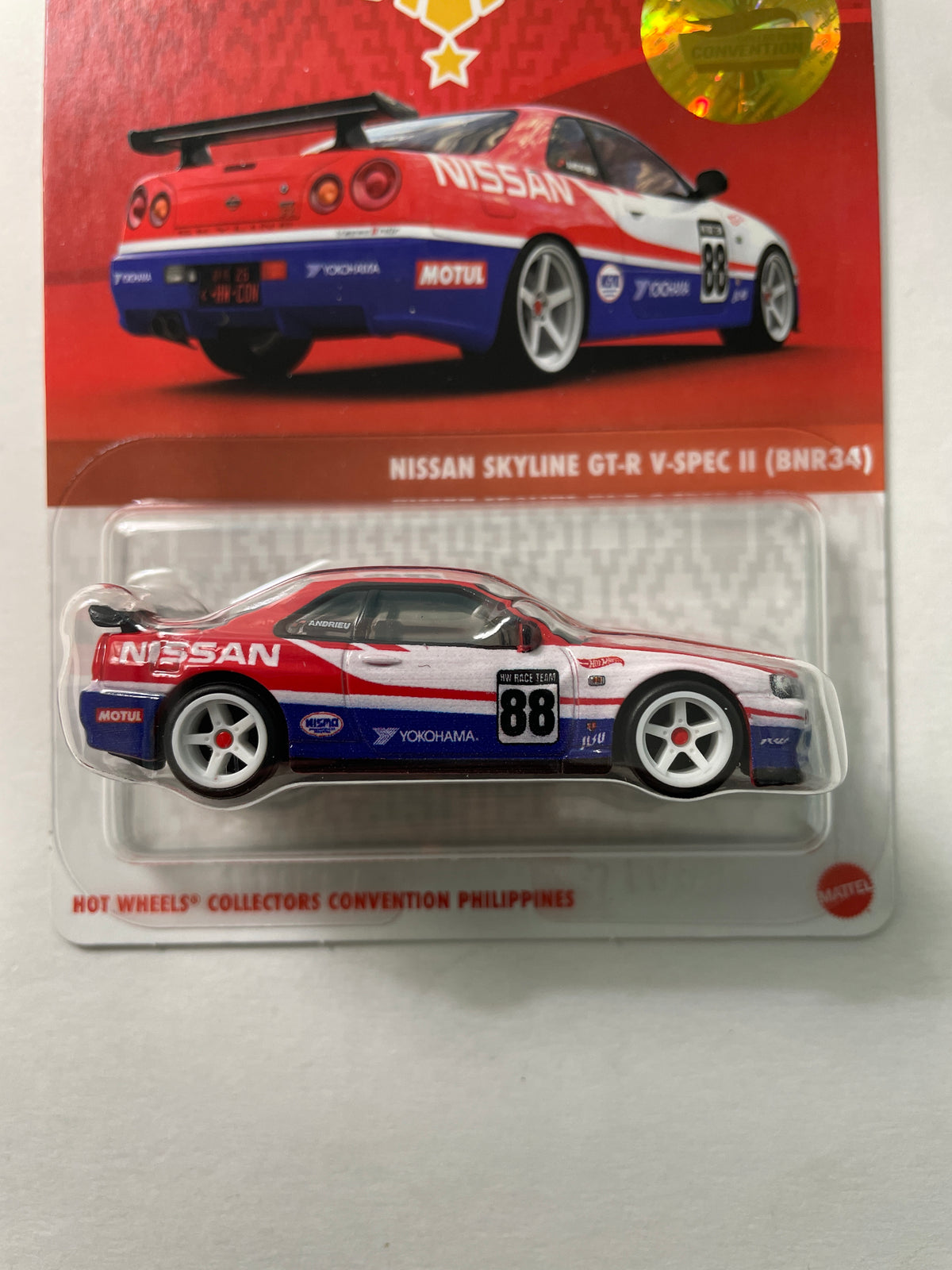 Hot Wheels 1/64 Collectors Convention Philippines 2026 Set Of 2 Nissan Skyline GT-R V-Spec II (BNR34) #182 Red/ Blue - JKC11-0910