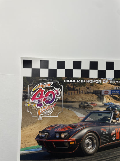 Hot Wheels 1/64 40th Annual Collectors Convention 2026 Dinner Kit '72 Corvette Stingray Convertible Black #2699 / T-Shirt (X-Large)/ Patch/ Pin/ E-Sheet (Read description)