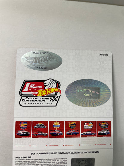 Hot Wheels 1/64 1st Annual Collectors Convention Singapore 2026 Nissan Skyline GT-R V-Spec II (BNR34) #599 Red / Blue - JKC12-0910