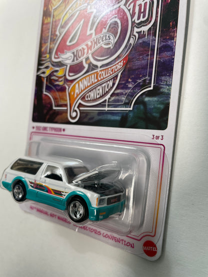 Hot Wheels 1/64 40th Annual Collectors Convention Los Angeles 1992 GMC Typhoon White - JKC05-0910