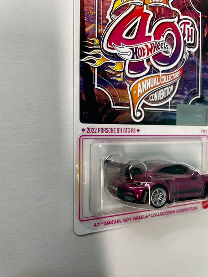 Hot Wheels 1/64 40th Annual Collectors Convention Los Angeles 2022 Porsche 911 GT3 RS Pink - JKC02-0910