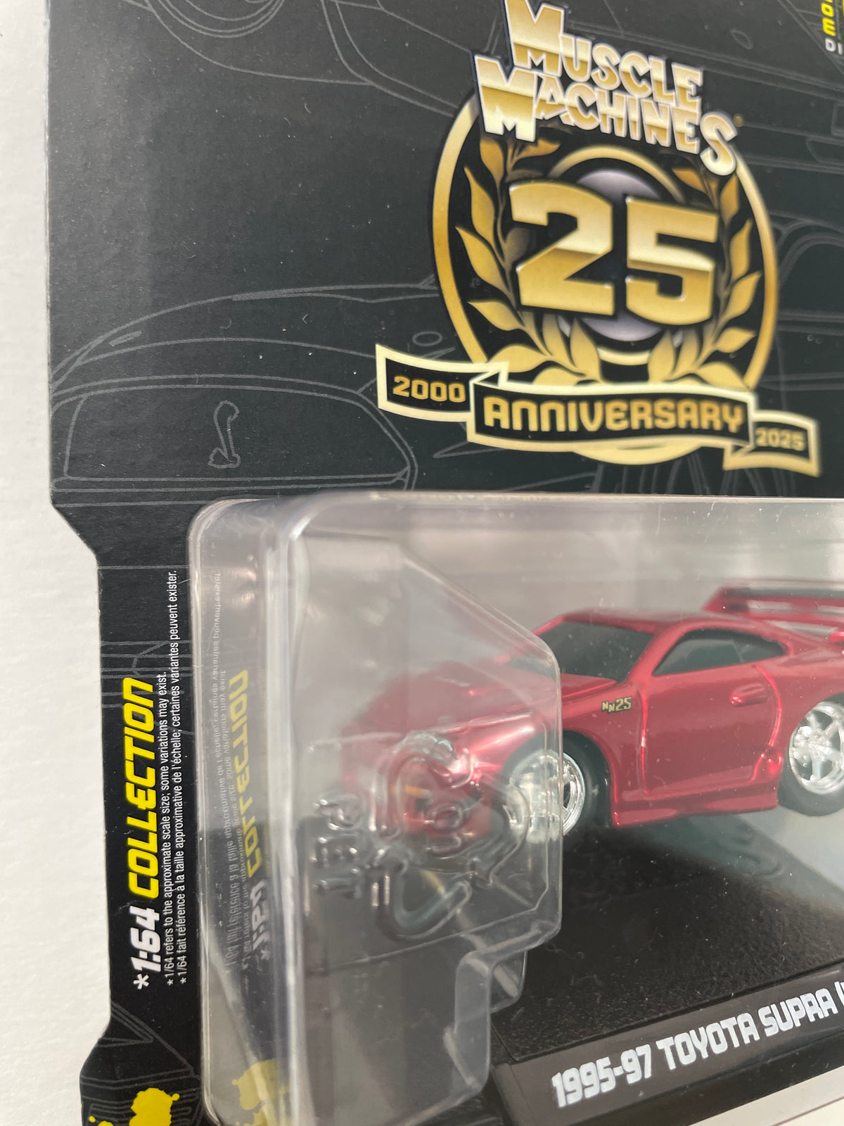 Muscle Machines 1/64 25th Anniversary 1995-97 Toyota Supra (MK4) Red #04 - 15536-15573 - Damaged Box