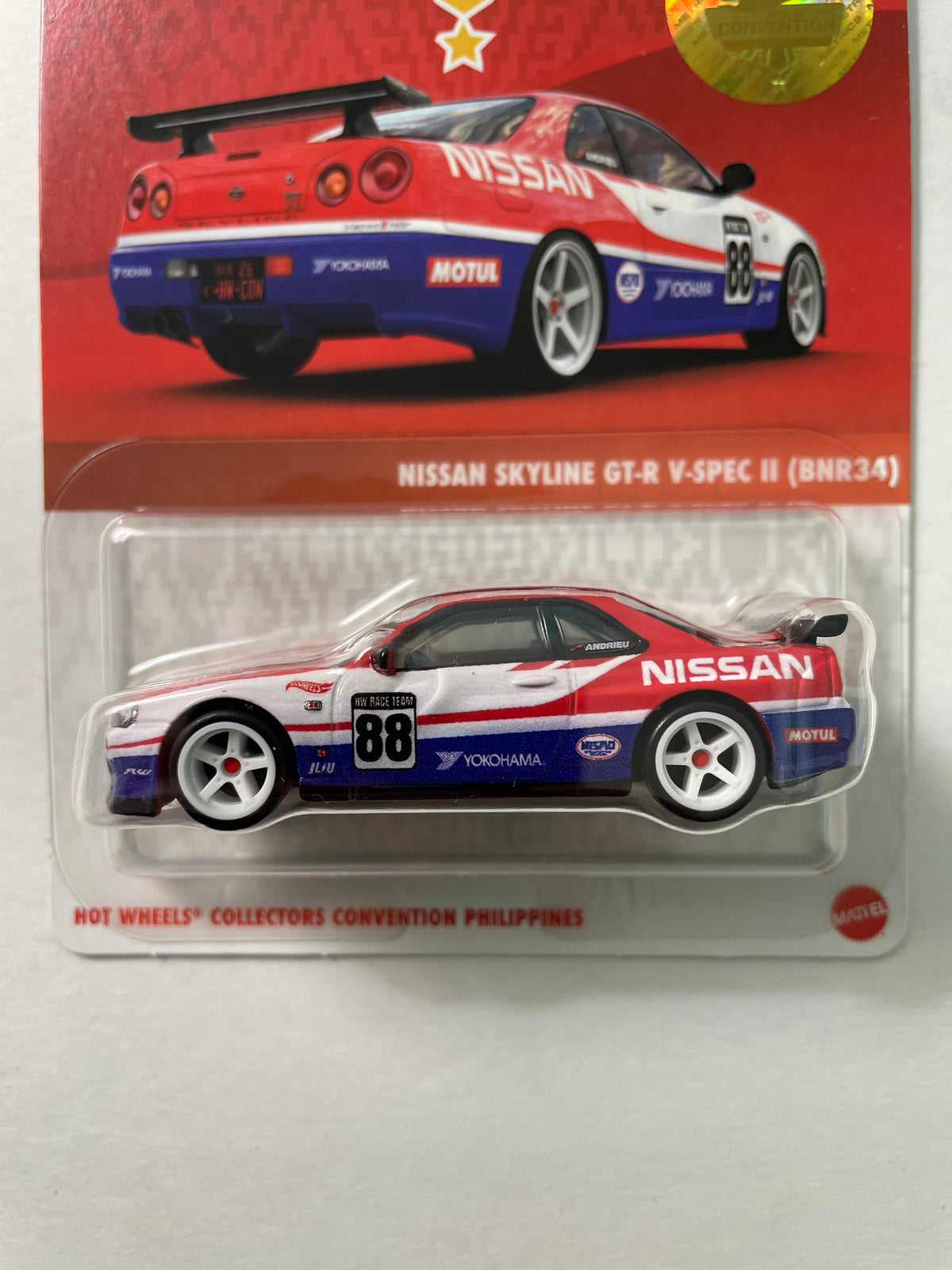 Hot Wheels 1/64 Collectors Convention Philippines 2026 Set Of 2 Nissan Skyline GT-R V-Spec II (BNR34) #182 Red/ Blue - JKC11-0910