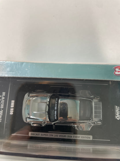 Inno64 1/64 Diecast Super Con Las Vegas 2026 Event Edition RWB Porsche 930 Chrome Silver - IN64-RWB930-DSCLV26