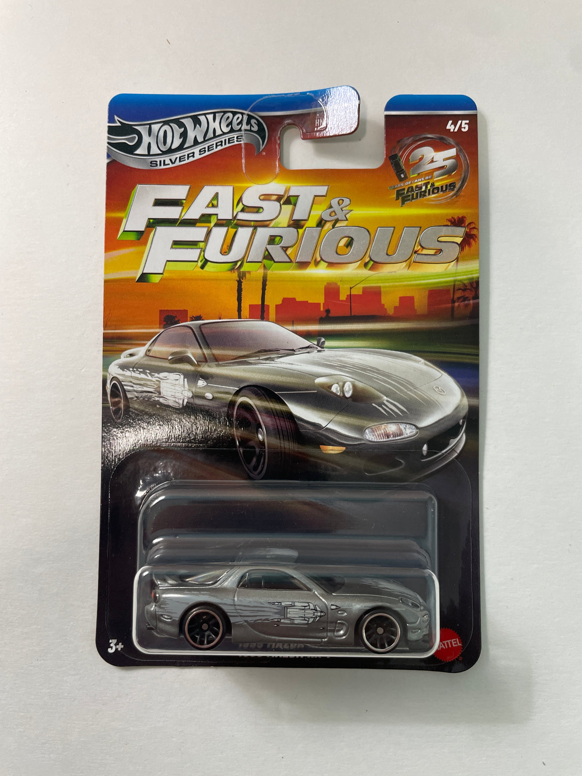 Hot Wheels 1/64 Silver Series Fast & Furious 1995 Mazda RX-7 Silver - JKX23