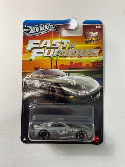 Hot Wheels 1/64 Silver Series Fast & Furious 1995 Mazda RX-7 Silver - JKX23