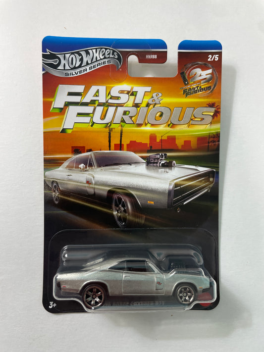 Hot Wheels 1/64 Silver Series Fast & Furious 1970 Dodge Charger R/T Metal - JKX21