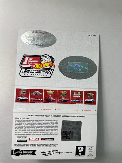 Hot Wheels 1/64 1st Annual Collectors Convention Singapore 2026 Nissan Skyline GT-R V-Spec II (BNR34) #599 Red / Blue - JKC12-0910