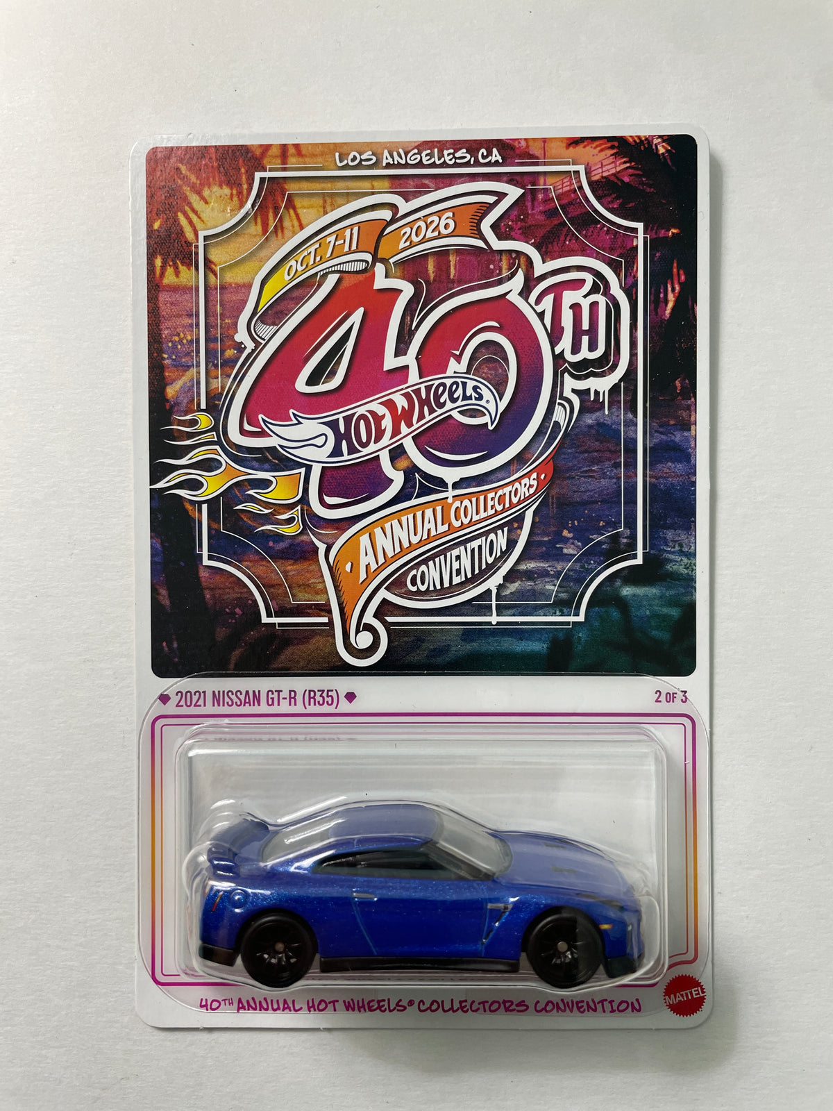 Hot Wheels 1/64 40th Annual Collectors Convention Los Angeles 2021 Nissan GT-R (R35) Low Number #266 Blue - JKC03-0910