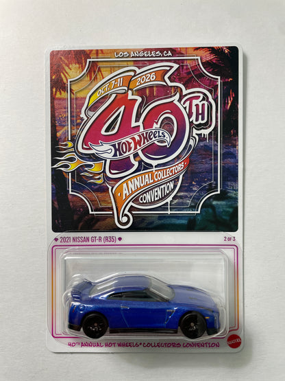 Hot Wheels 1/64 40th Annual Collectors Convention Los Angeles 2021 Nissan GT-R (R35) Low Number #266 Blue - JKC03-0910