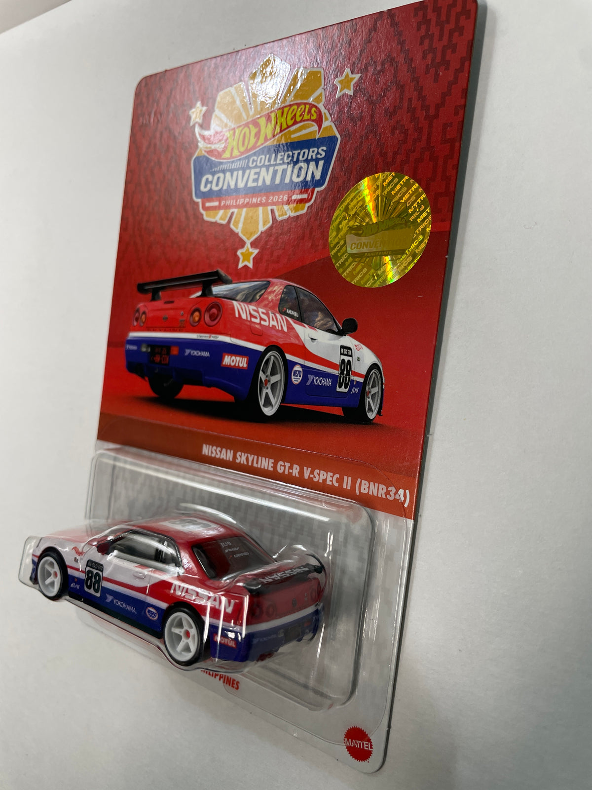 Hot Wheels 1/64 Collectors Convention Philippines 2026 Set Of 2 Nissan Skyline GT-R V-Spec II (BNR34) #182 Red/ Blue - JKC11-0910