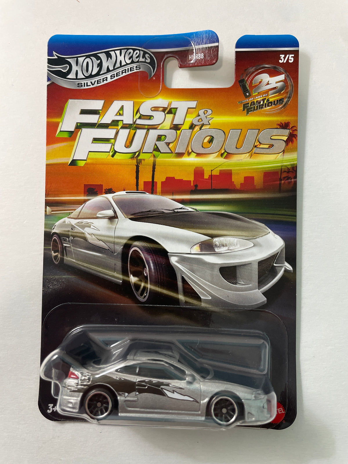 Hot Wheels 1/64 Silver Series Fast & Furious 1995 Mitsubishi Eclipse Silver - JKX22