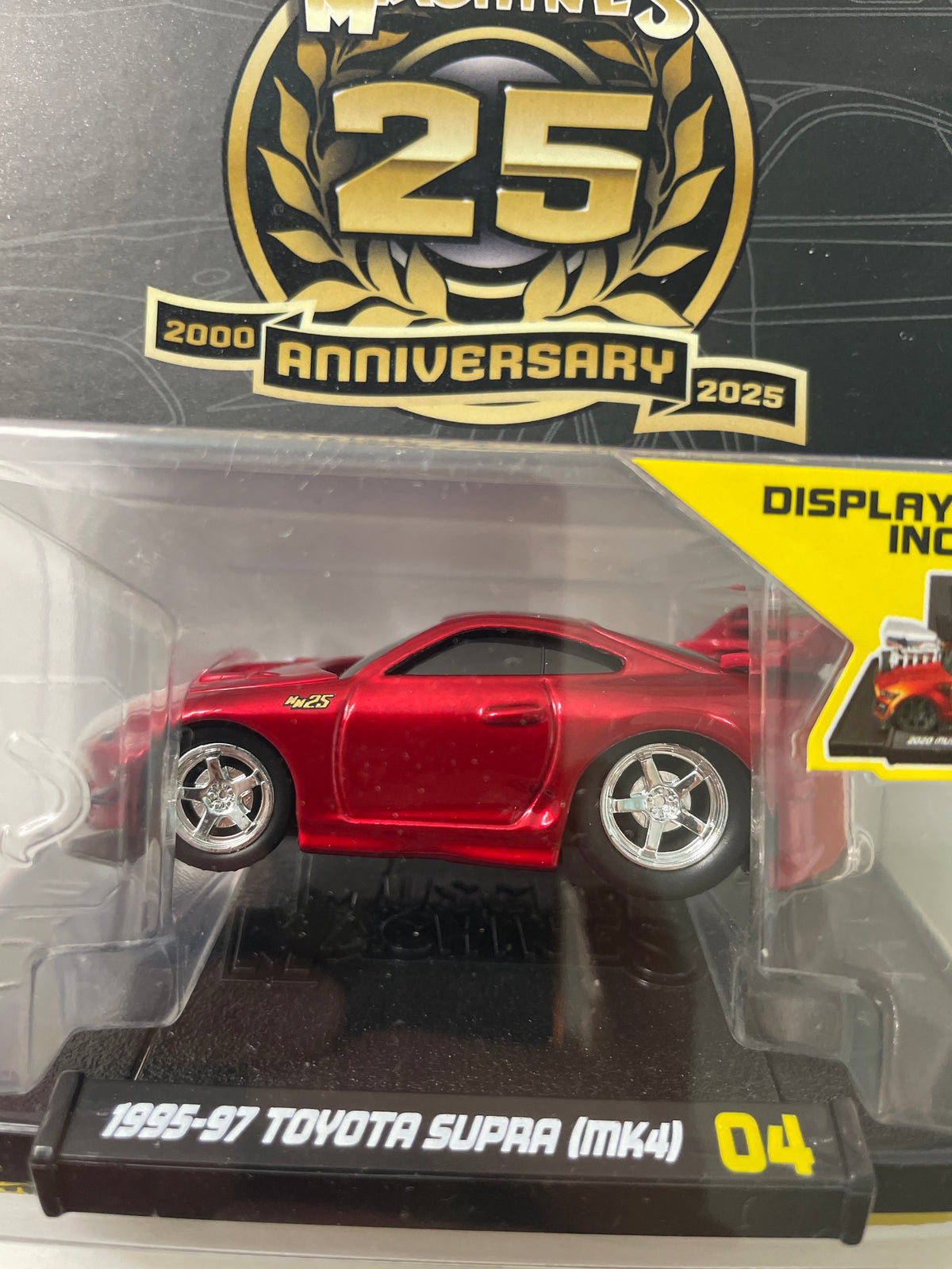 Muscle Machines 1/64 25th Anniversary 1995-97 Toyota Supra (MK4) Red #04 - 15536-15573 - Damaged Box