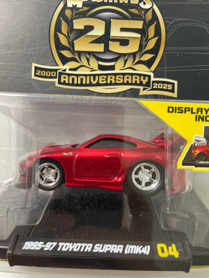 Muscle Machines 1/64 25th Anniversary 1995-97 Toyota Supra (MK4) Red #04 - 15536-15573 - Damaged Box