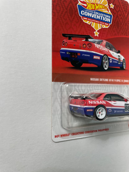 Hot Wheels 1/64 Collectors Convention Philippines 2026 Nissan Skyline GT-R V-Spec II (BNR34) #601 Red/ Blue - JKC11-0910