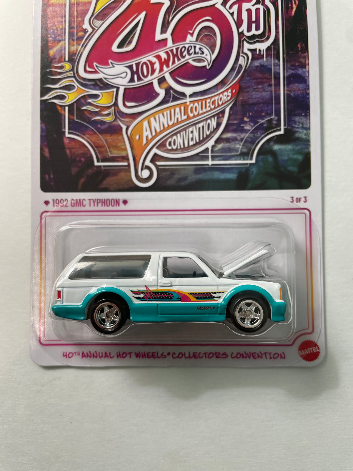 Hot Wheels 1/64 40th Annual Collectors Convention Los Angeles 1992 GMC Typhoon White - JKC05-0910