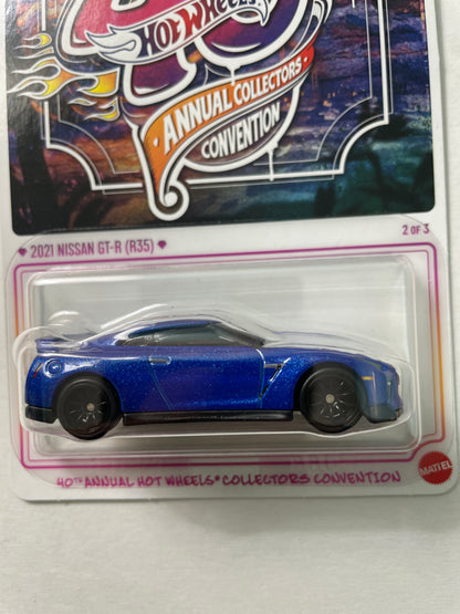 Hot Wheels 1/64 40th Annual Collectors Convention Los Angeles 2021 Nissan GT-R (R35) Low Number #266 Blue - JKC03-0910