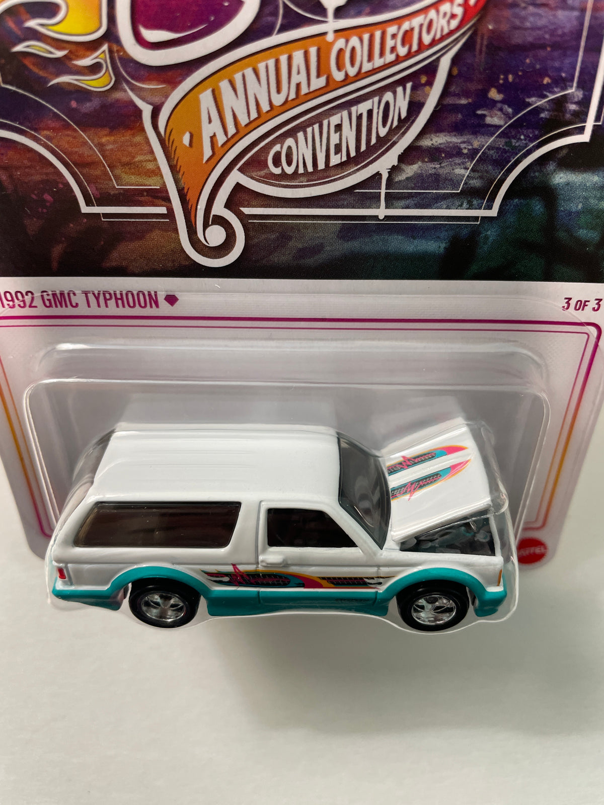 Hot Wheels 1/64 40th Annual Collectors Convention Los Angeles 1992 GMC Typhoon White - JKC05-0910
