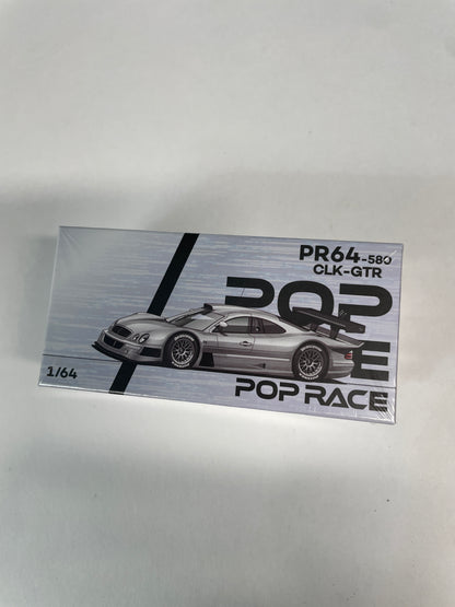 Pop Race 1/64 Hong Kong Toycar Salon 2026 Mercedes CLK-GTR Raw Metal - PR64-0580