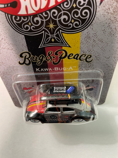 Hot Wheels 1/64 Japan Convention Left Facing Volkswagen Beetle Kawa-Bug-A Black/ Silver - JCP40-Z210 HT