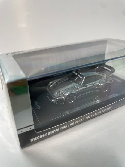 Inno64 1/64 Diecast Super Con Las Vegas 2026 Event Edition RWB Porsche 930 Chrome Silver - IN64-RWB930-DSCLV26