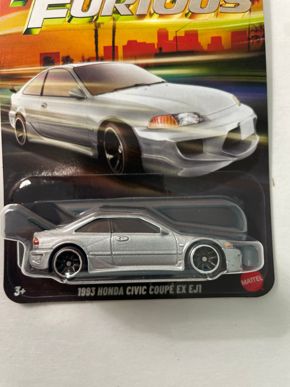 Hot Wheels 1/64 Silver Series Fast & Furious 1993 Honda Civic Coupe EX EJ1 Silver - JKX20
