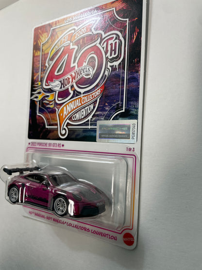 Hot Wheels 1/64 40th Annual Collectors Convention Los Angeles 2022 Porsche 911 GT3 RS Pink - JKC02-0910