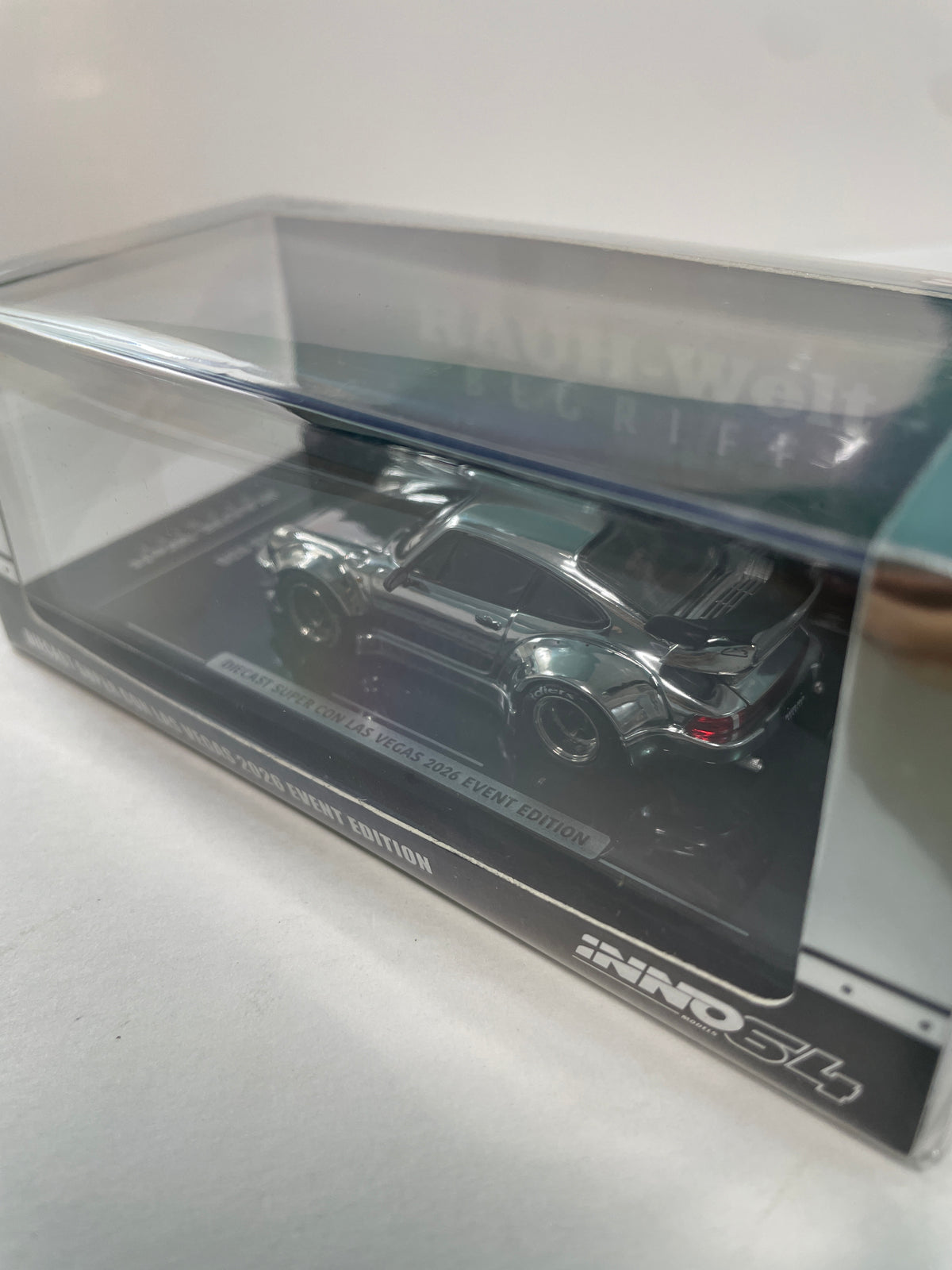 Inno64 1/64 Diecast Super Con Las Vegas 2026 Event Edition RWB Porsche 930 Chrome Silver - IN64-RWB930-DSCLV26