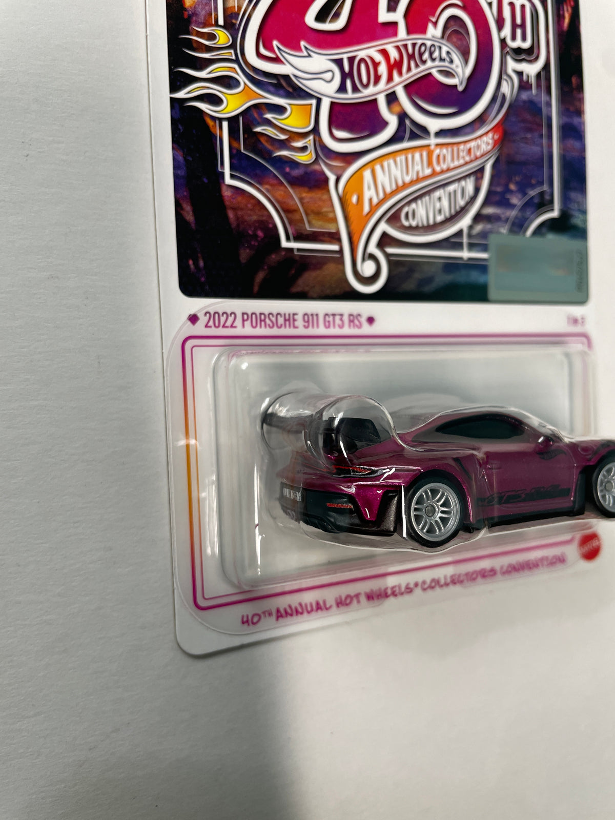 Hot Wheels 1/64 40th Annual Collectors Convention Los Angeles 2022 Porsche 911 GT3 RS Low Number #262 Pink - JKC02-0910