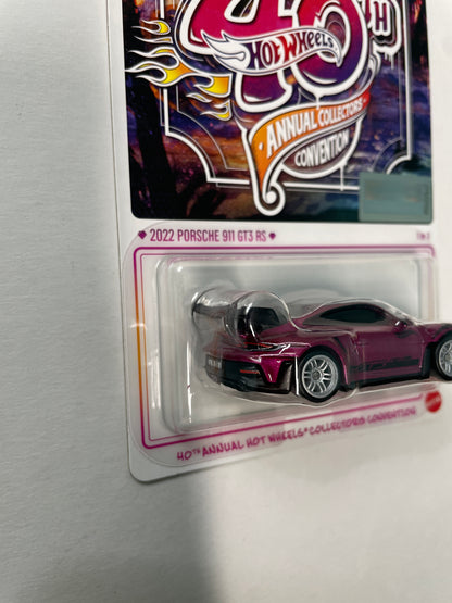 Hot Wheels 1/64 40th Annual Collectors Convention Los Angeles 2022 Porsche 911 GT3 RS Low Number #262 Pink - JKC02-0910